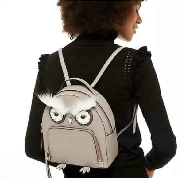Kate Spade Gray Owl Mini Backpack like new condition - Picture 5 of 16